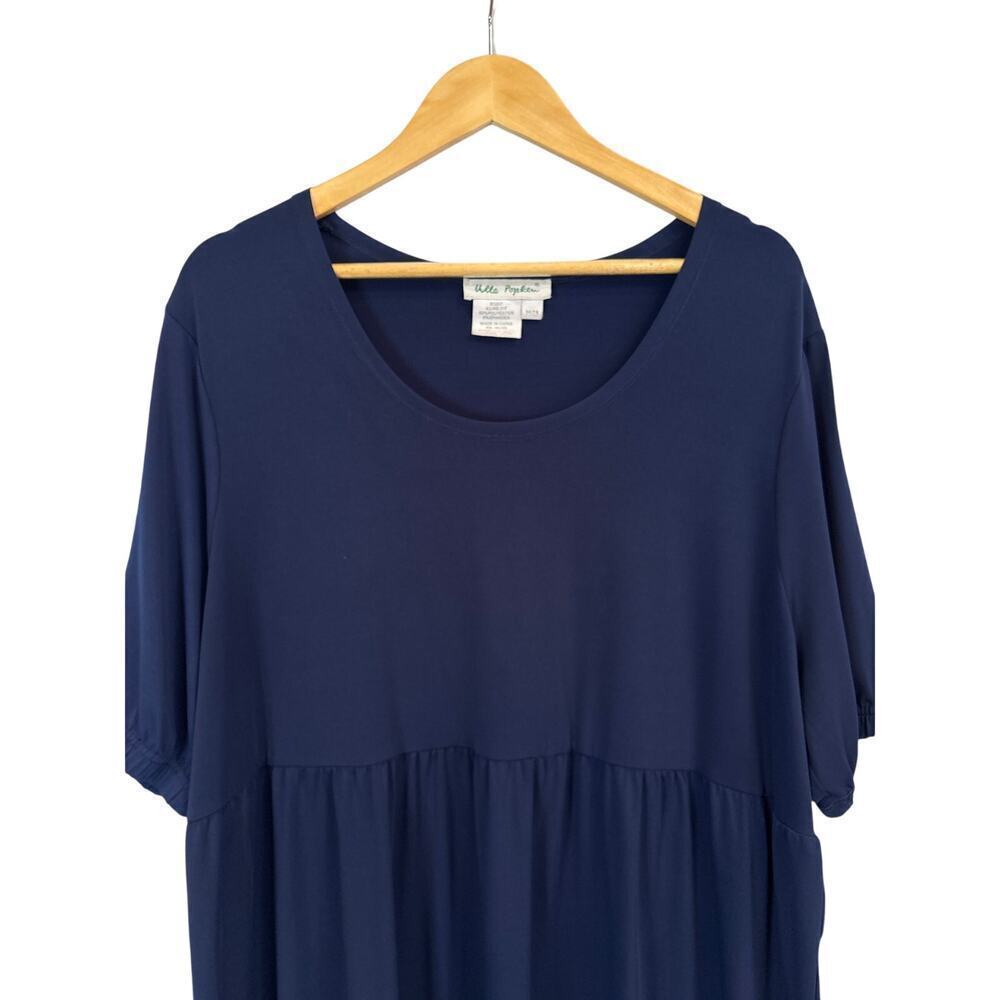 Women’s Ulla Popken Size 16/18 Navy Blue Short Sleeve Maxi Dress